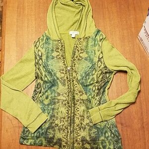 👸👕#013 Live And Let Live Zip-up snakeskin design Lightweight hoodie Size S
